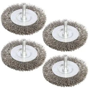 4PCS 3 Inch Stainless Steel Wire Wheel Brushes Kit for Drill with 1/4-Inch Shank,Wire Wheels for Power-Operated Grinders - Home Improvement.