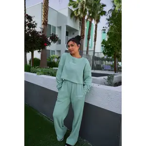 Cozy Mint Waffle Pants