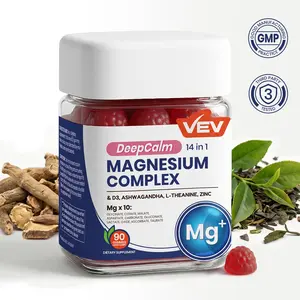 VEV 14-in-1 Magnesium Gummies Complex – Ashwagandha, L-Theanine, D3 & Zinc – 90-Count, Sugar-Free