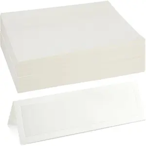 Foldover Place Cards Printable Cardstock for Inkjet & Laser Wedding Seating Chart Buffet Label Table Name Card Name Tag 3.5 x 11 in White Pack of 60
