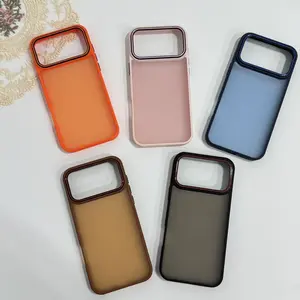 iPhone 17 Pro Max Shockproof Polycarbonate Case - 2-PCS Orange Translucent Matte Protective Casing, Lightweight Accessories, Free Tempered Screen Protector, Drop Protection