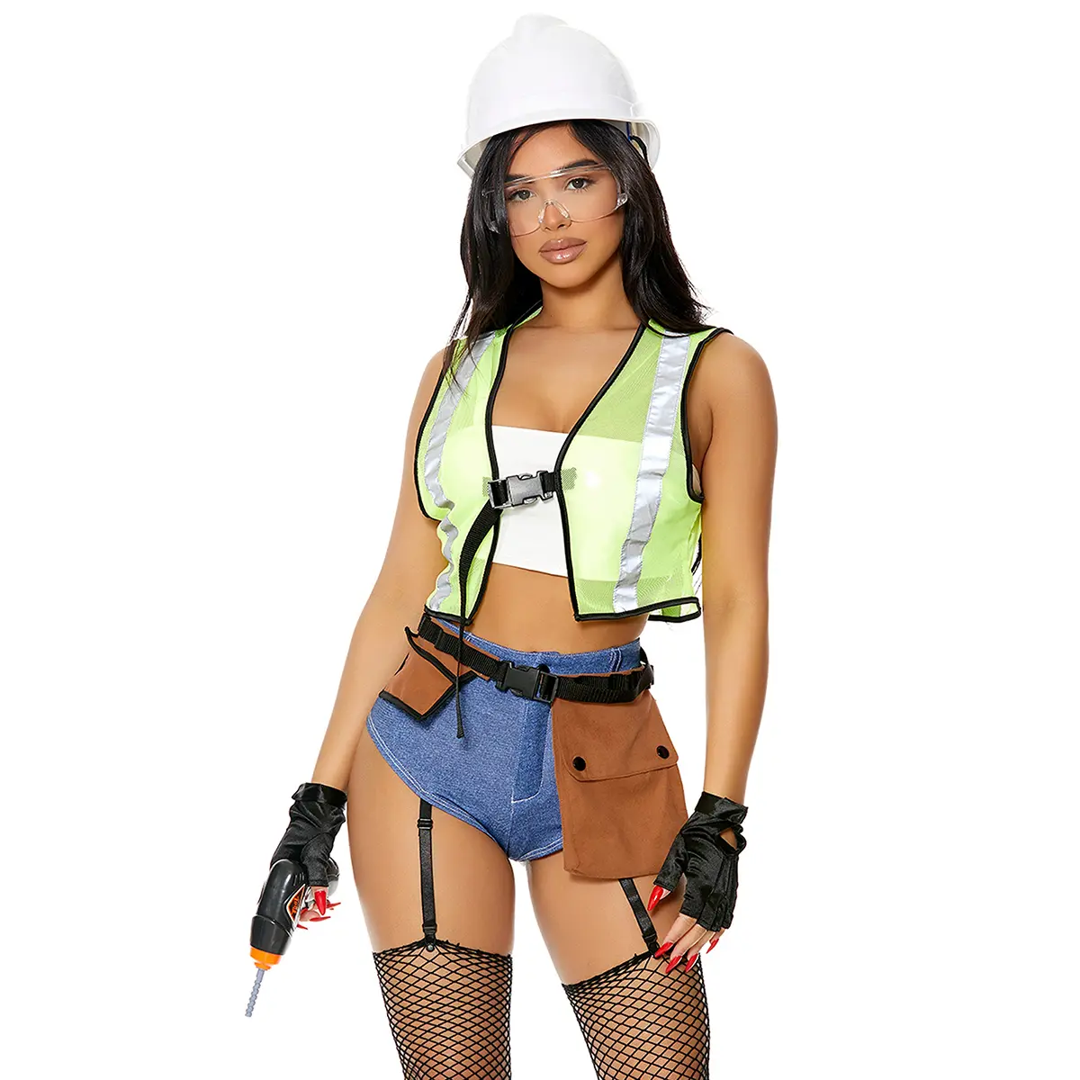 Forplay Women's Halloween Under Construction 6-Piece Women's Sexy Construction Worker Costume