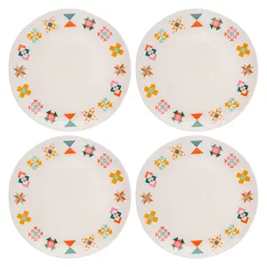 Quilt Blocks Melamine Dinner Plates
