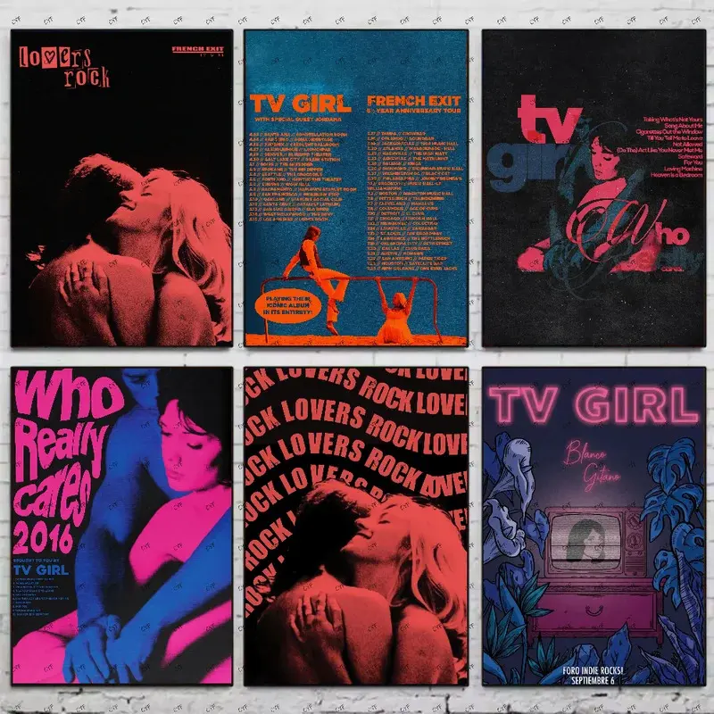 TV Girl Album Art Posters (Who Really Cares, French Exit, Lovers Rock) - HD Paper Artistic Prints, Waterproof Sticky Wall Decor for Living Room, Kitchen, Bathroom, Thanksgiving Decor Inspo for Colleagues, Wall Art