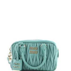 Pre-owned miu miu Leather Top Handle Bags Arcadie Top Handle Bag Matelasse Regular by Rebag