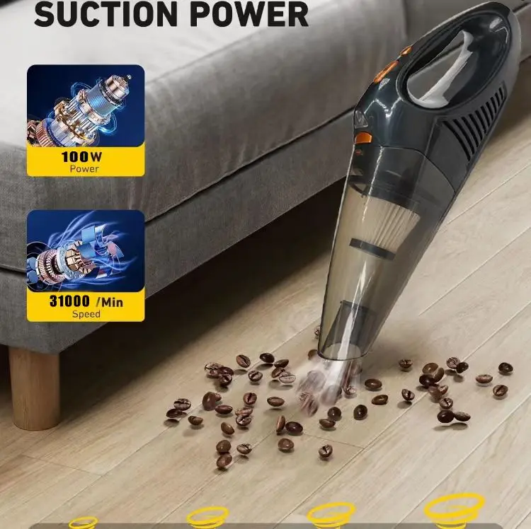Wireless Handheld Car Vacuum Cleaner, 1 Count Portable Rechargeable Car Cordless Vacuum Cleaner, Mini Handheld Vacuum Cleaner, Multipurpose Dust Removal and Cleaning Tools for Car Home Pet Hair Carpet
