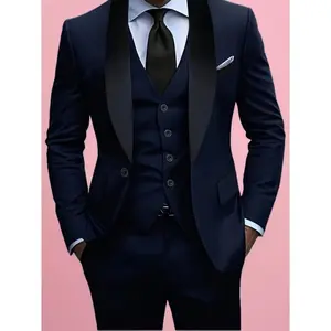 Men’s Lightweight 3-Piece Formal Suit Set – Solid Color, Includes Lapel Blazer, Vest, and Dress Pants – Perfect for Business Events, Graduations, Weddings, and Parties