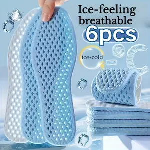 3 Pairs Breathable Summer Insoles - Cooling Mesh & Extra Cushioning for Athletic Shoes | Sweat-Wicking Comfort Shoe Inserts, Shock-Absorbing Sports Replacement