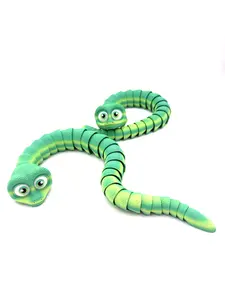 OCDcustoms 16" Cartoon Snake Figurine - Shades of Green  Shift Fully Articulating Fantasy Collectible