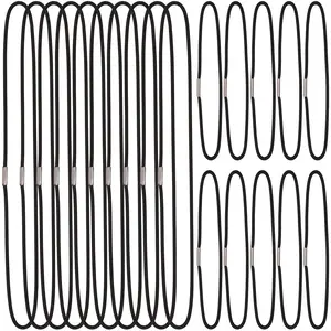 Travel Notebook Elastic Bands for Refillable Travel Journals Planners, Two Sizes, Pack of 20 (A5 & Passport Size, Black)