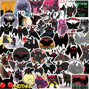 Mothman Sticker, 50/1000pcs Cartoon Bat Pattern Decorative Sticker, DIY Decals for Water Bottle, Laptop, Phone Case, Scrapbooking, Journal Making, Ornaments, Accessories