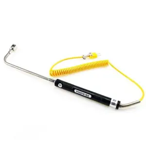 Surface thermocouple thermometer with straight handle probe, K-type solid surface temperature measuring patch thermocouple probe