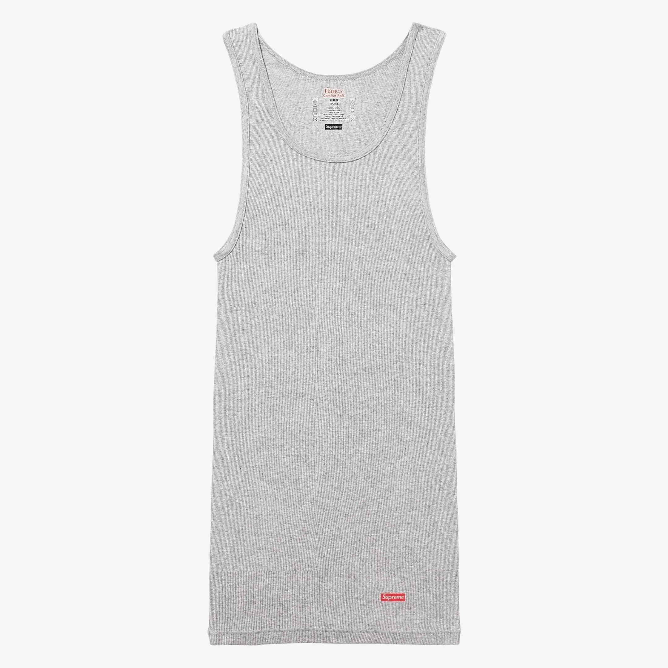 Supreme x Hanes Tagless Tank Top (1 Single Tank Top) Heather Grey - Comfortable Comfy Cozy Cotton Unisex for Mens Womens GS Kids Young Junior Holiday Christmas Gift Stocking Stuffer