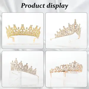 4 pack Crystal Tiara Crown for Women Rhinestone Queen Headband Wedding Bridal Hair Accessories Crystal Princess Tiara Rhinestone Brides Crown Beauty & Personal Care