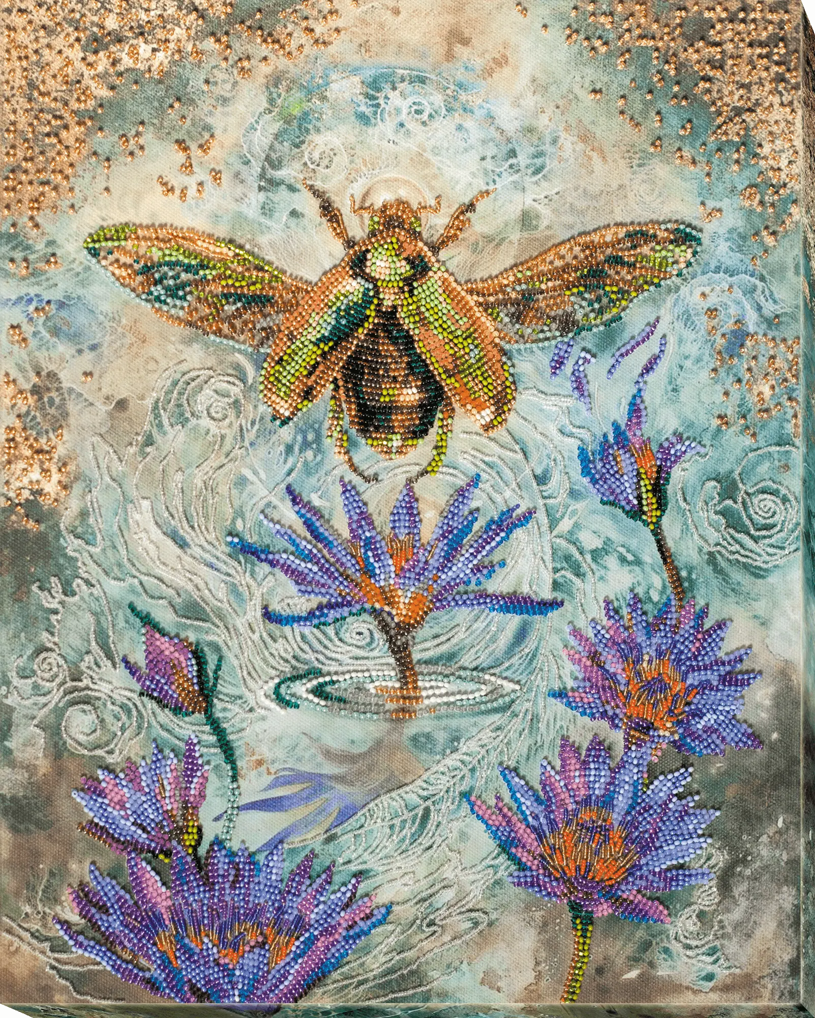 Golden Beetle Bead Embroidery Kit by Abris Art AB-724