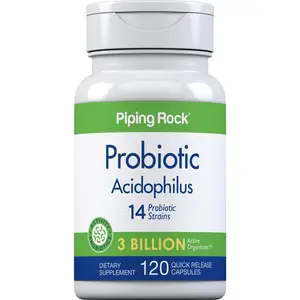 Piping Rock Probiotic Acidophilus Capsules for Women and Men | 3 Billion Live Cultures | 120 Pills | 14 Strains Supplement | Non-GMO, Gluten Free