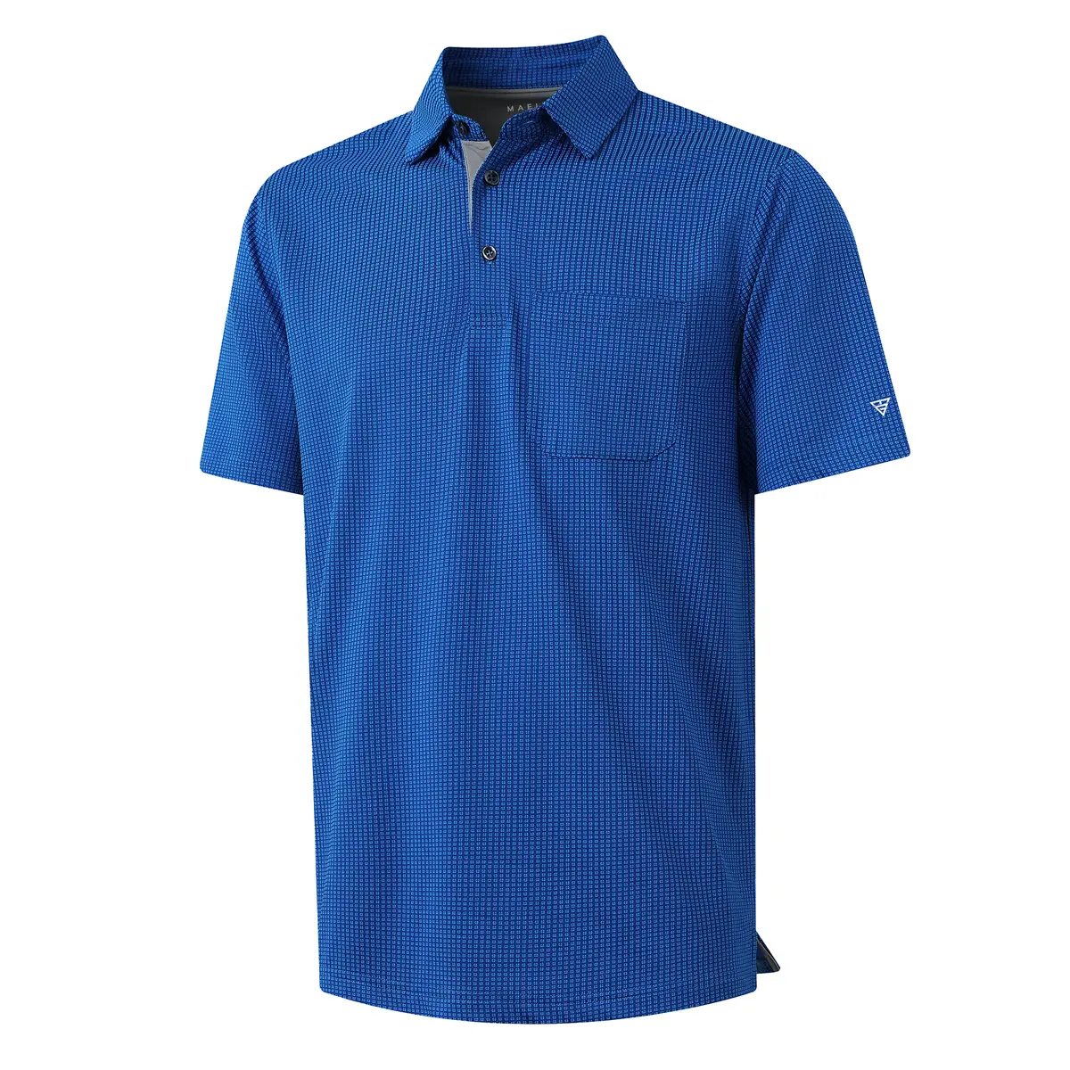 MAELREG Men’s Jacquard Polo Shirt with Pocket – Dry Fit Moisture-Wicking Performance Short Sleeve Polo for Summer Vacation, Casual Wear Holiday Gifts