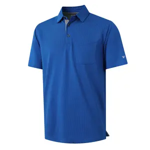 M MAELREG Men’s Jacquard Polo Shirt with Pocket – Dry Fit Moisture-Wicking Performance Short Sleeve Polo for Summer Vacation, Casual Wear Holiday Gifts SpringStatements