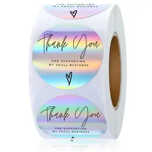 Thank You for Supporting My Small Business Sticker, 500pcs/roll Round Self Adhesive Decorative Sticker, Round Label Sticker for Gift Greeting Card Envelope, Decal Sticker, Self Adhesive Stickers