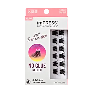 Impress Falsies Self Adhesive Eyelashes, 12 Lash Clusters - Elegant