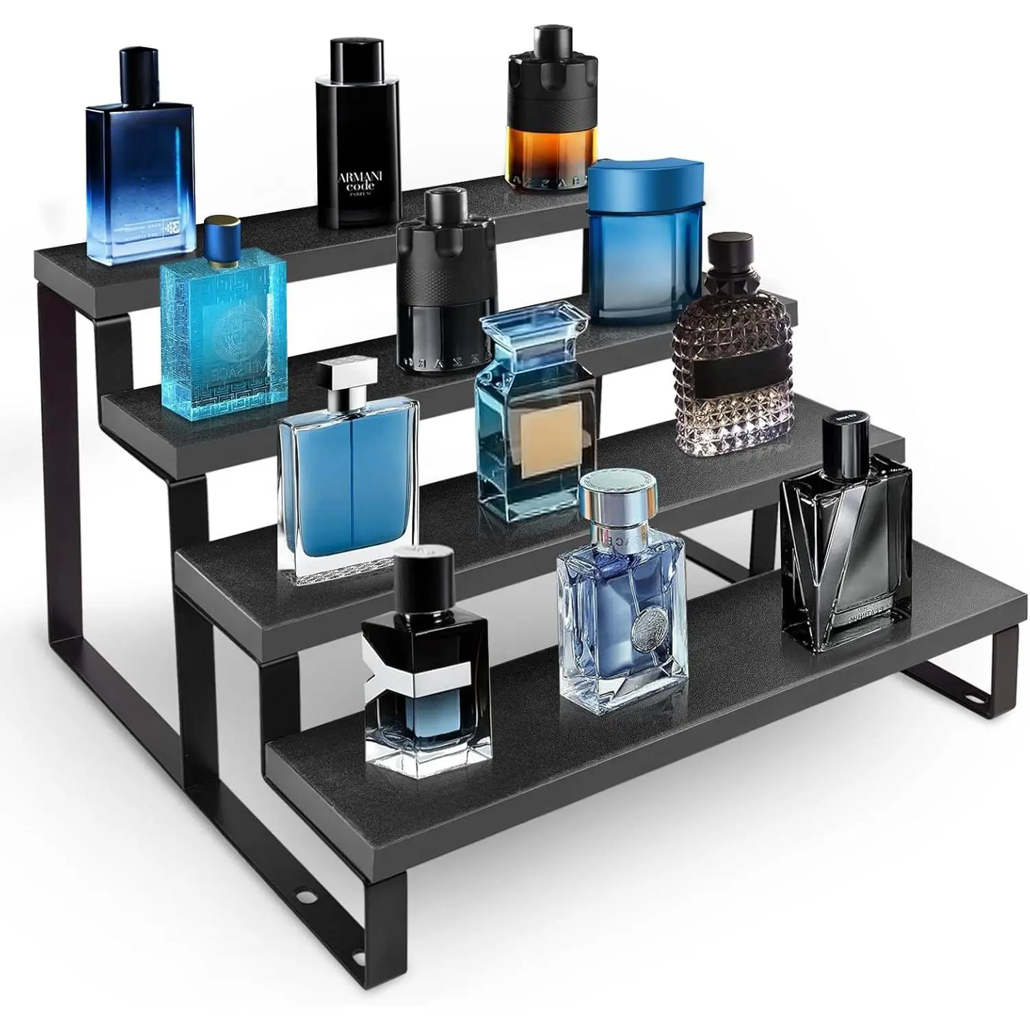 1pack Men's 4-Tier Cologne Organizer Rack with Anti-Slip Washers - Dresser Shelf for Perfume, Makeup Display; Easy Installation, Ideal Gift for Boyfriend