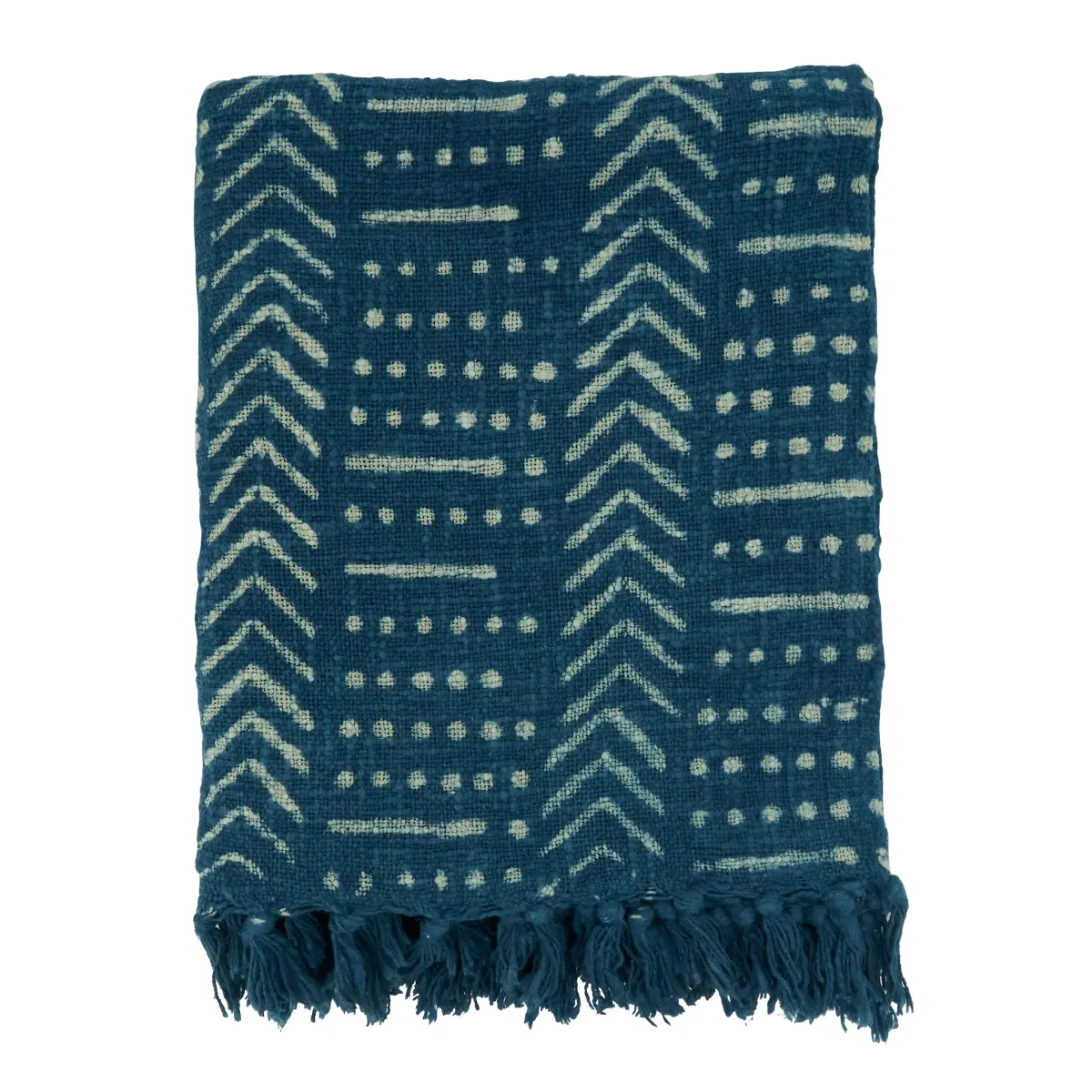 Saro Lifestyle Geometric Modern Mudcloth Throw Blanket with Secret Meanings, Model TH461.IN5060B, 50x60 in.