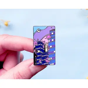 Glass Towers Synthwave Enamel Pin
