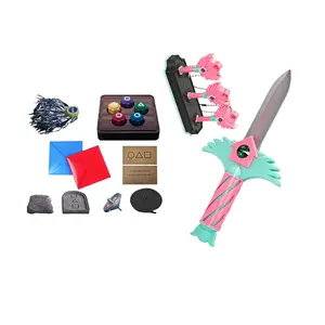 2025 Squid Game 2 Inspired Korean Folk Games Set – Traditional Collection: Jebi Kicks, Gonggi, Biseokchigi, Paeng-yi, DDAKJI | Fun for Family & Travel Colorful Pink Pink Pink