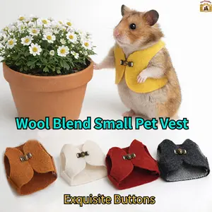 Wool Blend Small Pet Vest | Exquisite Buttons Closure | Fits Hamsters, Golden Hamsters, Squirrels | Clothing | Costumes