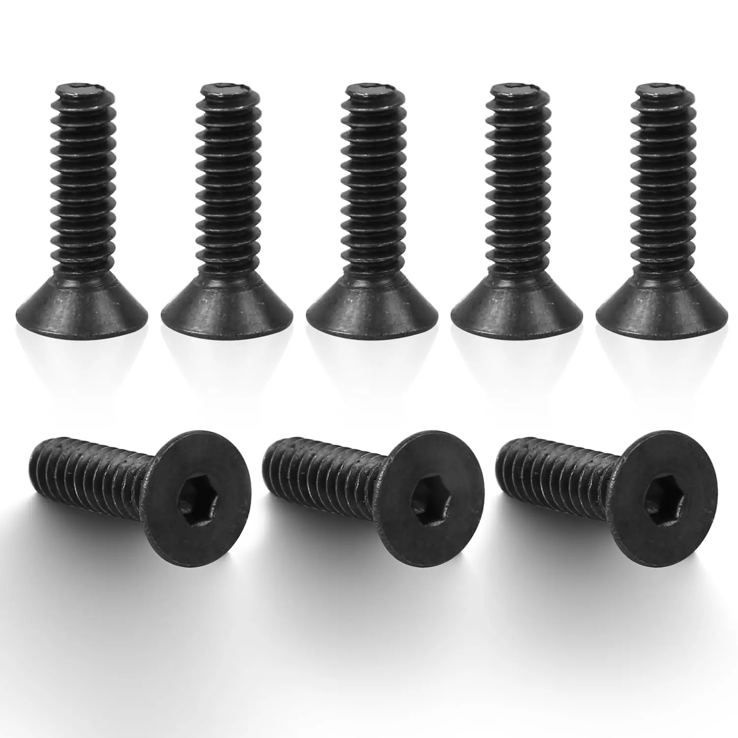 #6-32x3/4" Flat  Socket Cap Screws,10.9 Grade Socket  Screws,Black Medium Carbon Steel,20Pcs