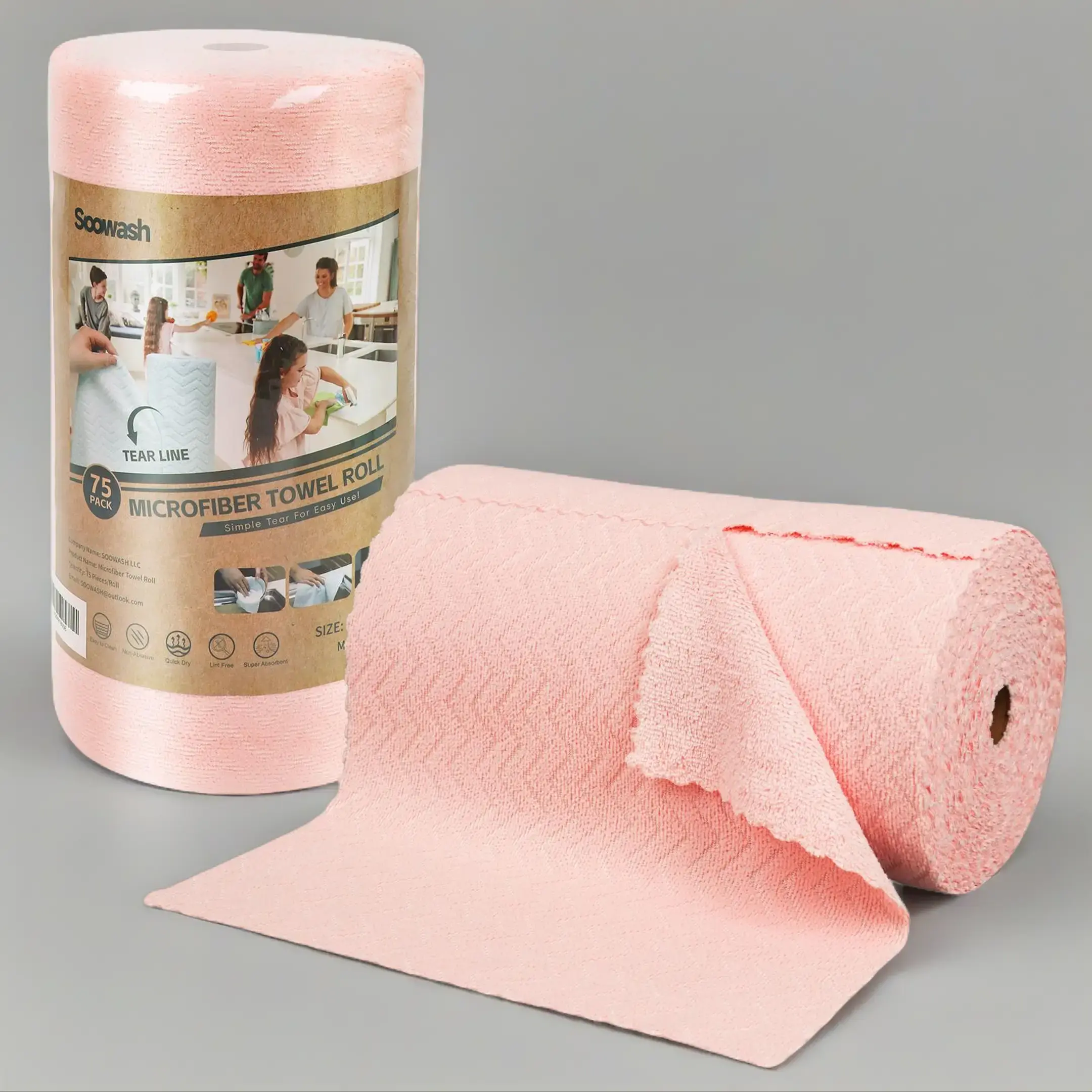 Avate Lint Free Microfiber Cleaning Cloth Roll - 30 Pieces/Pack, 12in×12in, Machine Washable Reusable Super Absorbent Cloth, Microfiber Cleaning Pad for Garage, Car, Glass, Household Items, Ideal Gift