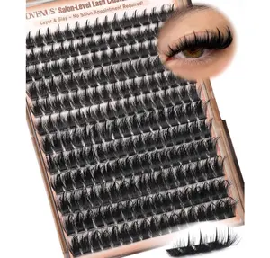 Manga Lash Clusters With Spikes Wispy Cluster Eyelash Extensions Fluffy Anime Eyelashes Clusters Reusable Faux Mink Fairy Individual Lash Extension (D Curve 12-18mm 204 pieces)