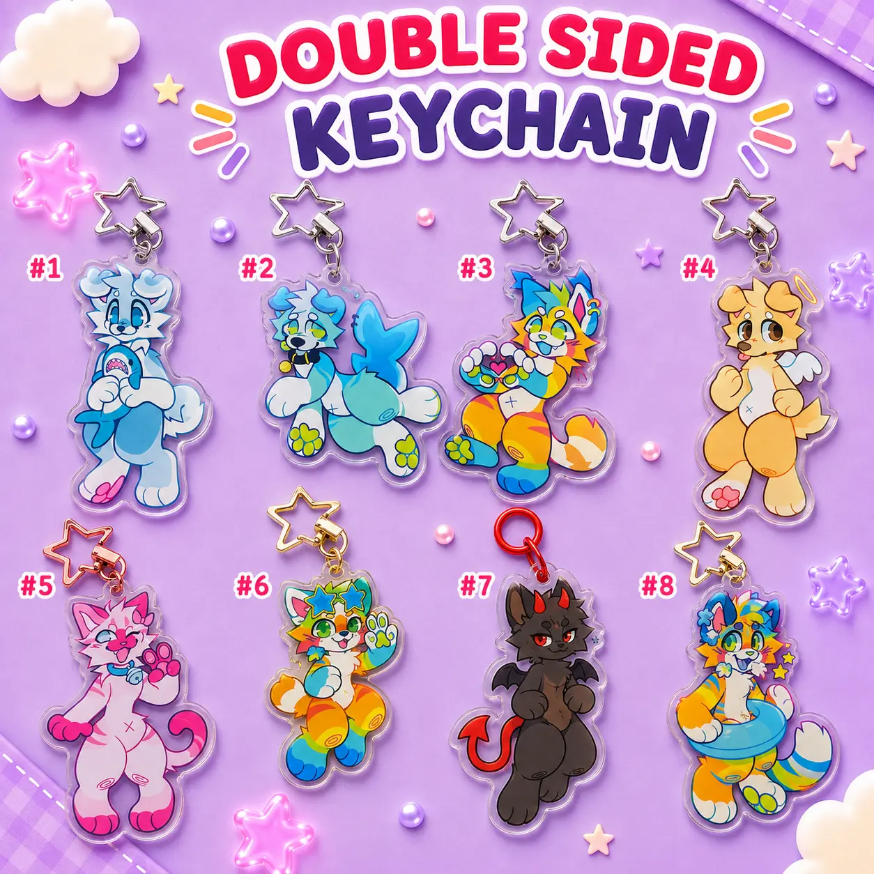 Puppy Plush Acrylic Keychain, Cute Dog Bag Charm, Kawaii Keyring, Gift for Dog Lovers