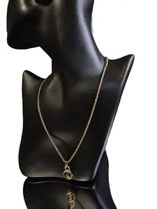 Pre-owned Christian Dior Gold Plated Rhinestone Circle Knot Necklace