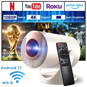 AMOVFILM 2026 Smart Mini Projector | 4K Support, Native 1080P HD, Built-in Netflix, WiFi & Bluetooth, Auto Keystone, 180° Rotation, Portable Home Theater