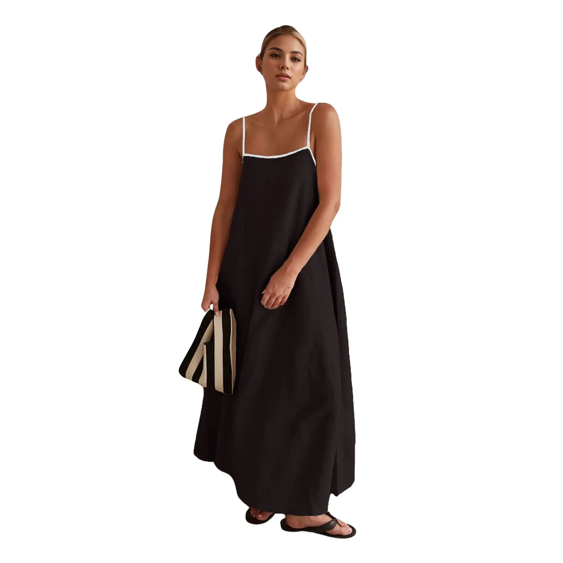 CHARTOU Women's maxi dress summervibes Solid Color Loose Long Skirt with Thin Shoulders and Flax Sleeveless Skirt - TikTok Shop CHARTOU Women's maxi dress summervibes Solid Color Loose Long Skirt with Thin Shoulders and Flax Sleeveless Skirt - TikTok Shop