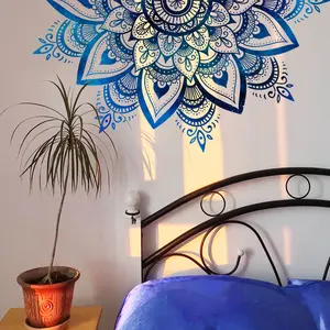 Lily Wall Sticker Mandala Background Wallpaper, Self-Adhesive PVC Home Decor, Living Room Decoration, Bedroom, Easy-To-Apply Wall Art