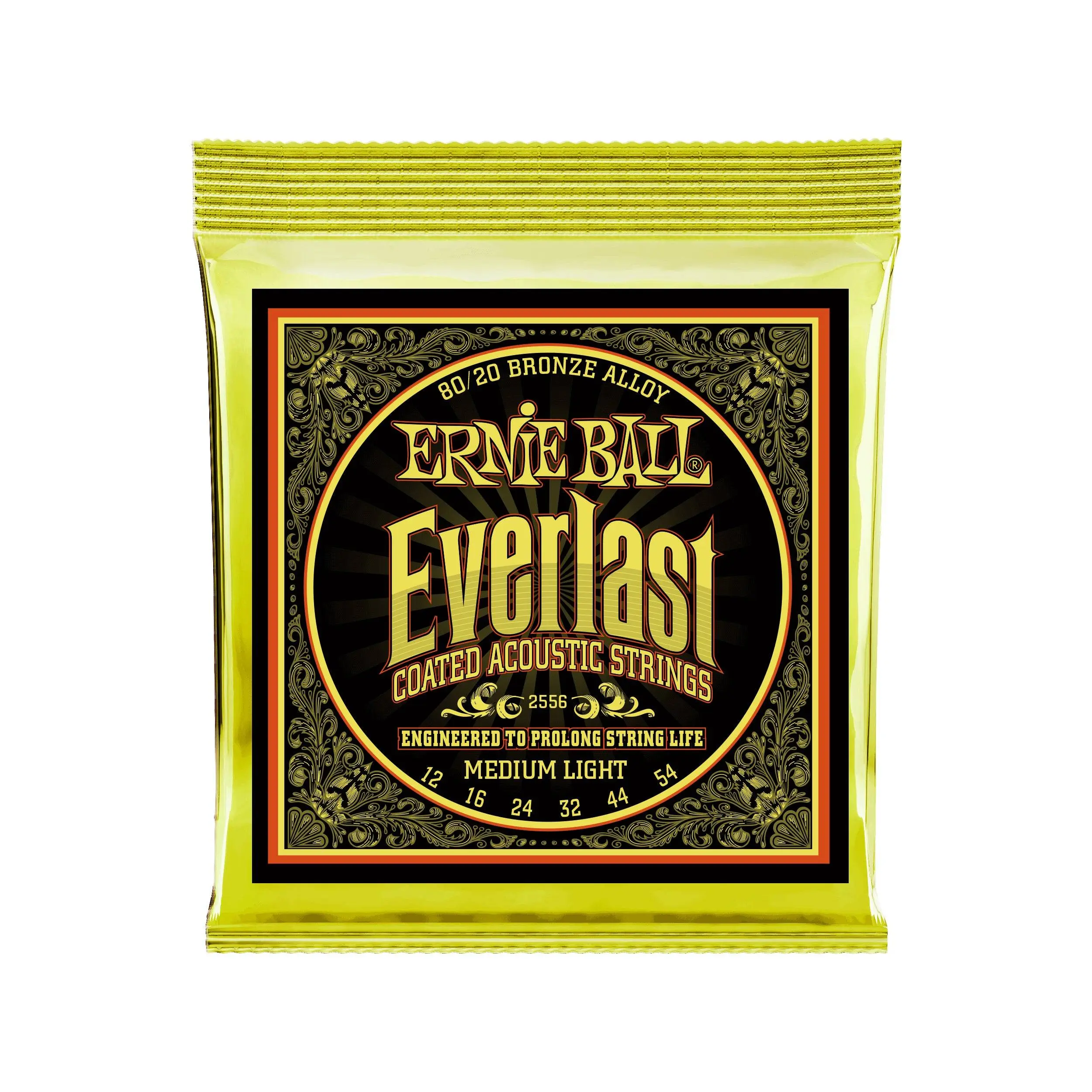 Ernie Ball Everlast Medium Light 80/20 Bronze Acoustic Guitar Strings 12-54