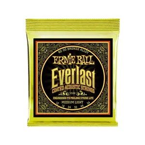 Ernie Ball Everlast Medium Light 80/20 Bronze Acoustic Guitar Strings 12-54
