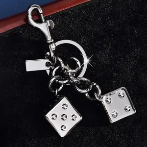 ToteBagCharmCarKeyAccessoryGoldenDiceKeychain Pendant Portable Lucky Charm for Backpacks Bags Multifunctional for Good Luck