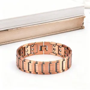 Men's Bracelet, Ultra-Strong Magnetic Bracelet, with 3500 Gauss Neodymium Magnet, Adjustable, Helps Change Your Magnetic Field girl tiktokshopblackfriday trendy decor long-lasting accessory pure copper ankle bracelet Stainless Steel Link Men's Bracelet re