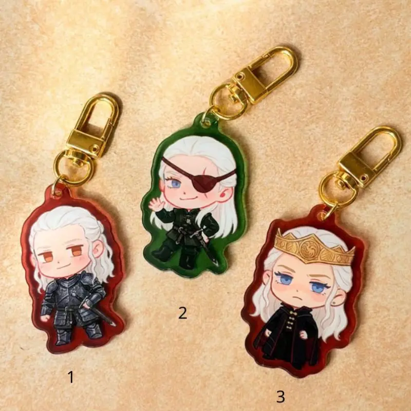 Rhaenyra Daemon Aemond  Dragon Keychain Charm, Fan Art Keychains