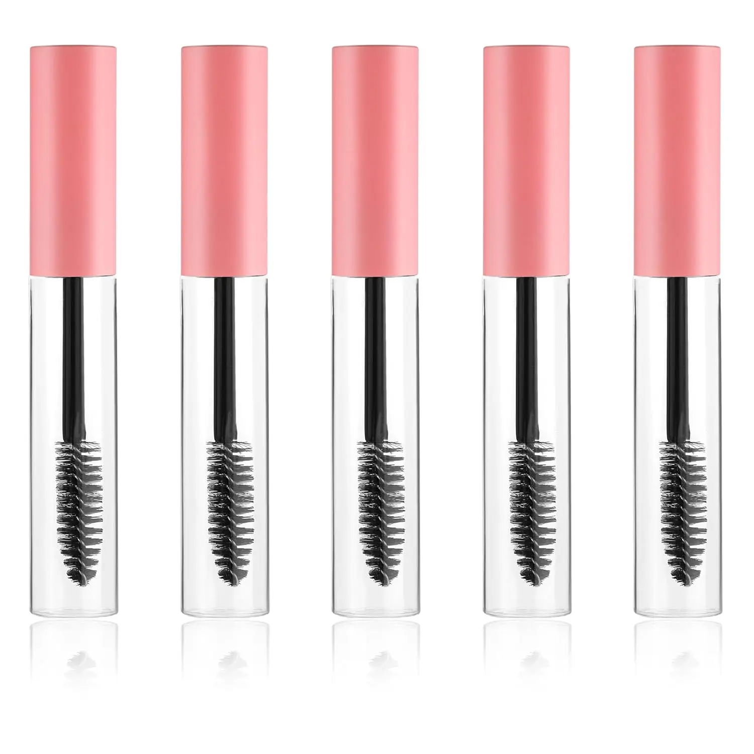 5 Pack 10ml Empty Mascara Tube with Brush Wand Mascara Tubes Empty for Castor Oil Refillable Eyelash Cream Container  Eyelash Cream Container Bottle with Leak Stoppers ()