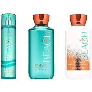 NEW - Bath & Body Works ~ Signature Collection ~ At The Beach ~ Shower Gel ~ Fine Fragrance Mist & Body Lotion ~ Trio Gift Set