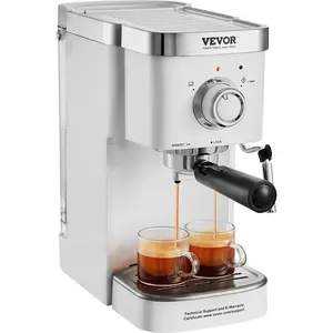 Father's Day Gift VEVOR Espresso Coffee Machine, 15Bar Semi-Automatic Espresso Maker with Milk Frother Steam Wand, Professional Cappuccino Latte Machine with High-Power Boiler & Removable Water Tank, NTC Control System