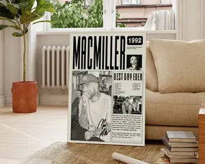 Mac Miller Poster, Mac Miller Retro Magazine Poster Decor Artwork Ornaments Decoration Ornaments Decoration Wall Print Artistic Room Photo