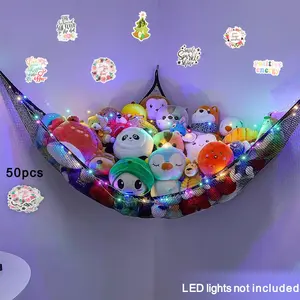 Perfect Plush Animal Storage Rack/hanging Organizer, Bedroom Organizer + 50 Stickers (random), Ideal for Teen Girls, Multi-Functional, Easy Installation