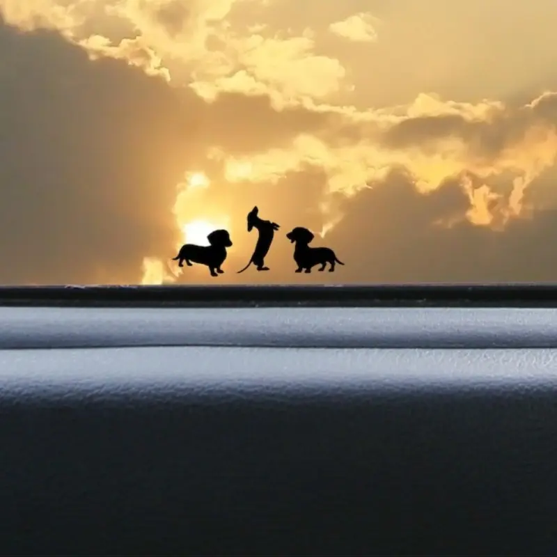 1SET "Dachshund Silhouettes" Car Cute Warm Sticker For Body/Window Cross-border Hot Cute Goodie Adds Warm Texture Top For Car Cute Style Fans Universal Car Sticker Car Decals Vehicle Decoration Automotive Decals Car Decorations