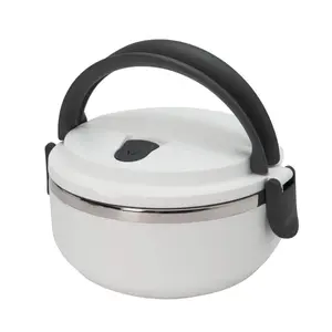 Kitchen Details 2-Piece Stainless Steel 1-Tier White Lunch Box