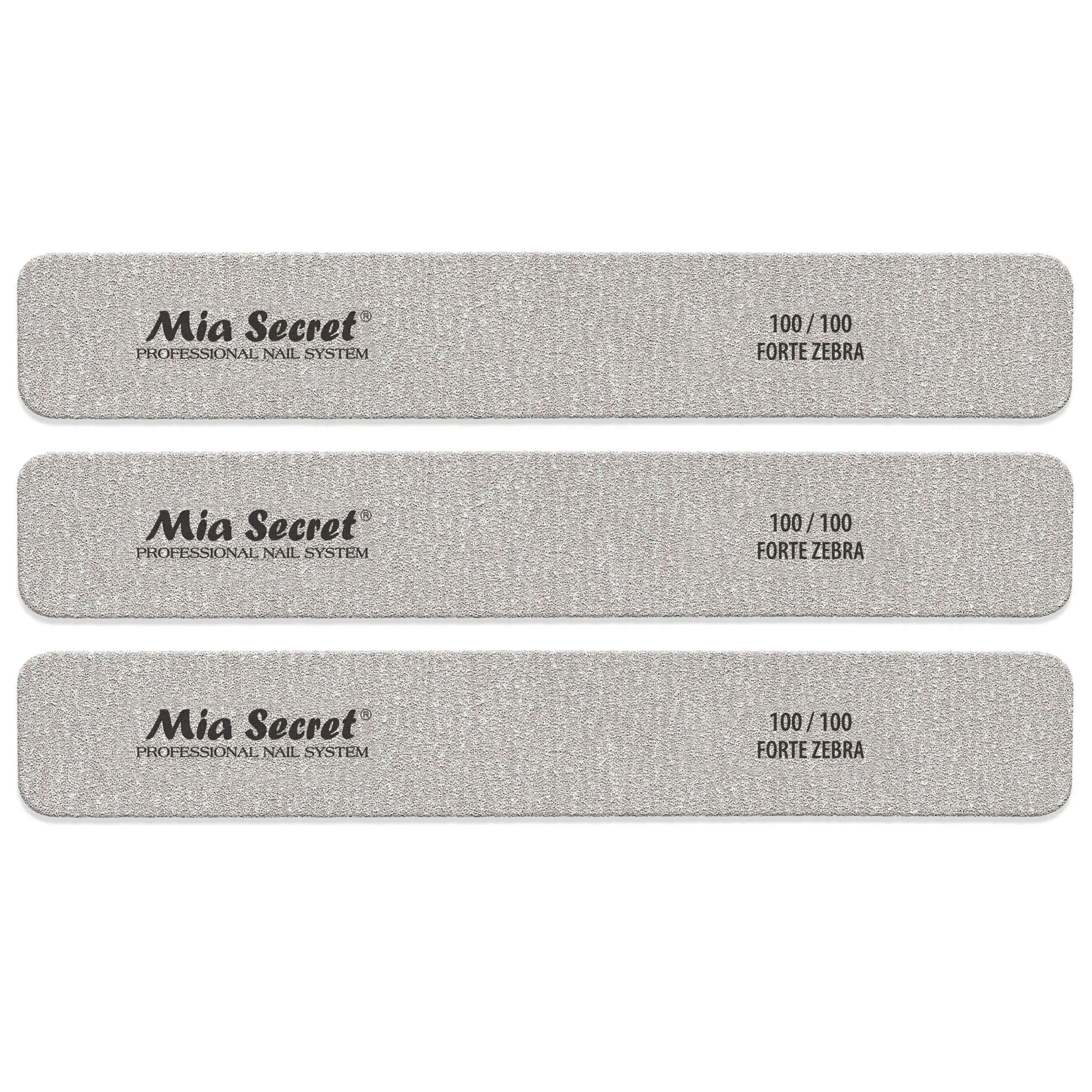 Mia Secret Zebra Jumbo Emery Board, 100/100 Coarse Grit Fingernail Files for Fast, Controlled Filing, Professional Nails Supplies for Manicure at Home, Fast Filing, Dual-Sided